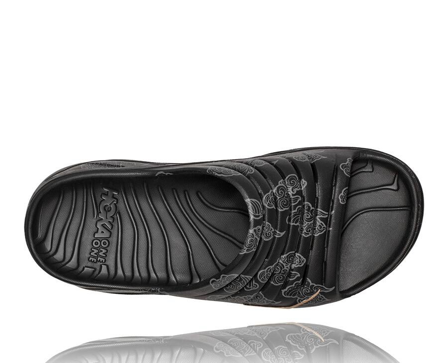 Hoka One One Slide Panske Čierne/Zlate - Ora Recovery CNY - 80967-CDNV